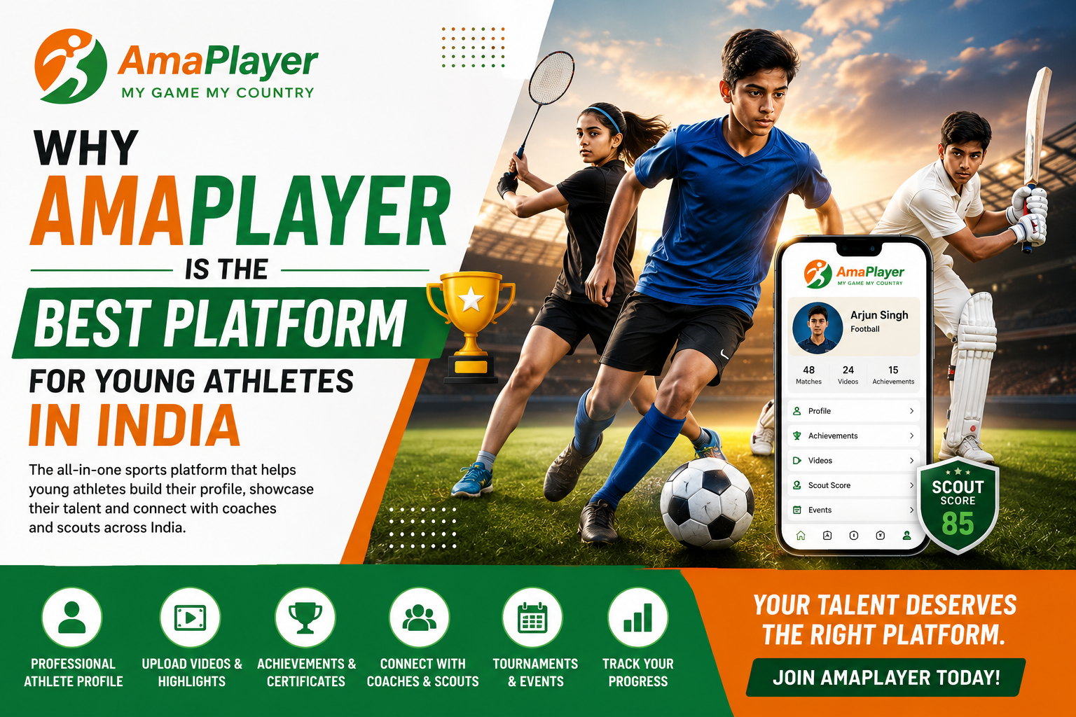 AmaPlayer: The Best Platform for Young Athletes in India